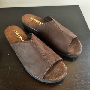 Eastland Brown Leather Slide Sandals Slip Ons